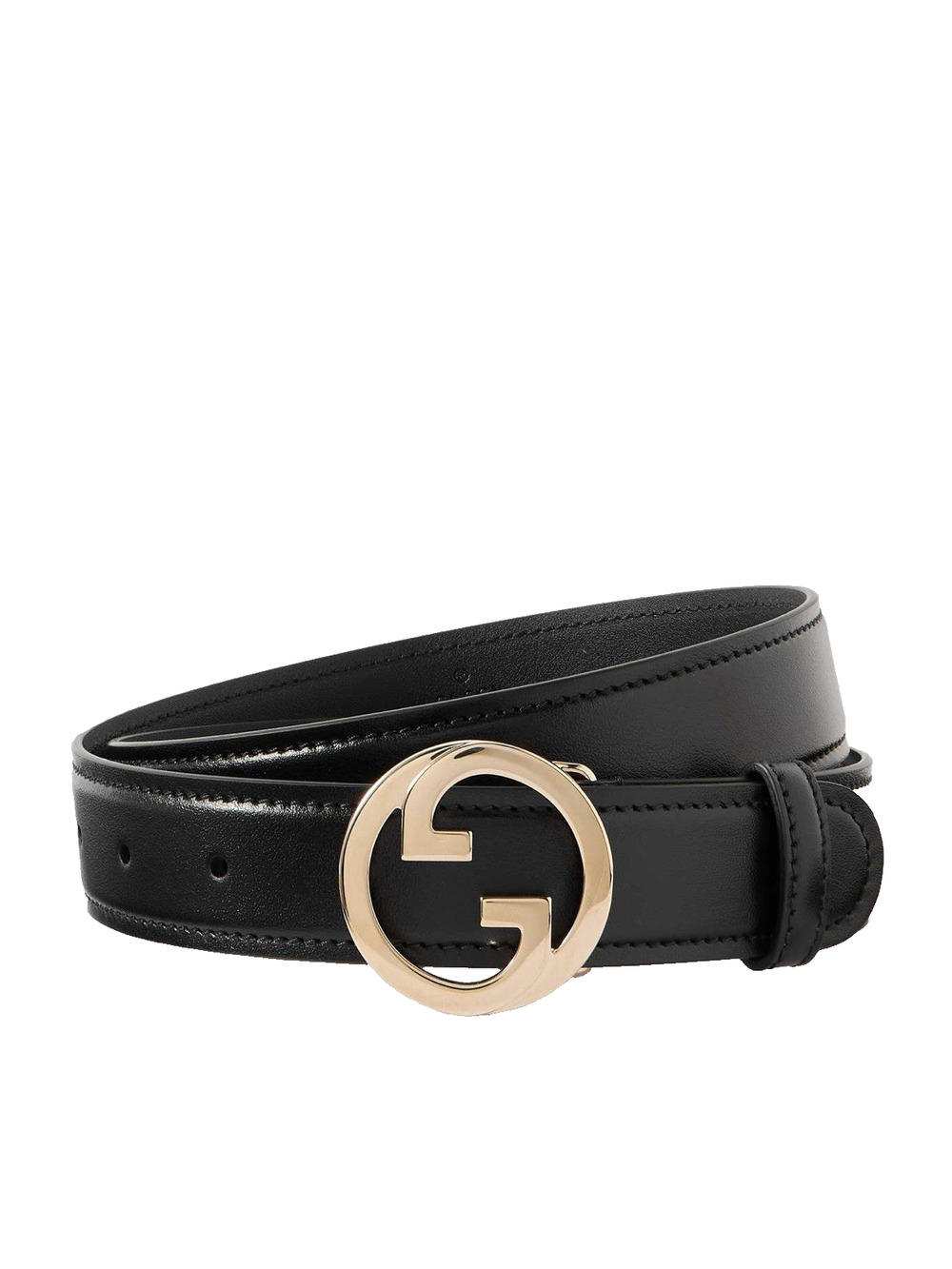NIB Gucci Blondie Interlocking G Men Belt Size 110 US 40 Black Leather $590